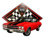 Flag Metal Sign for Chevrolet Chevelle SS (1966–1970)