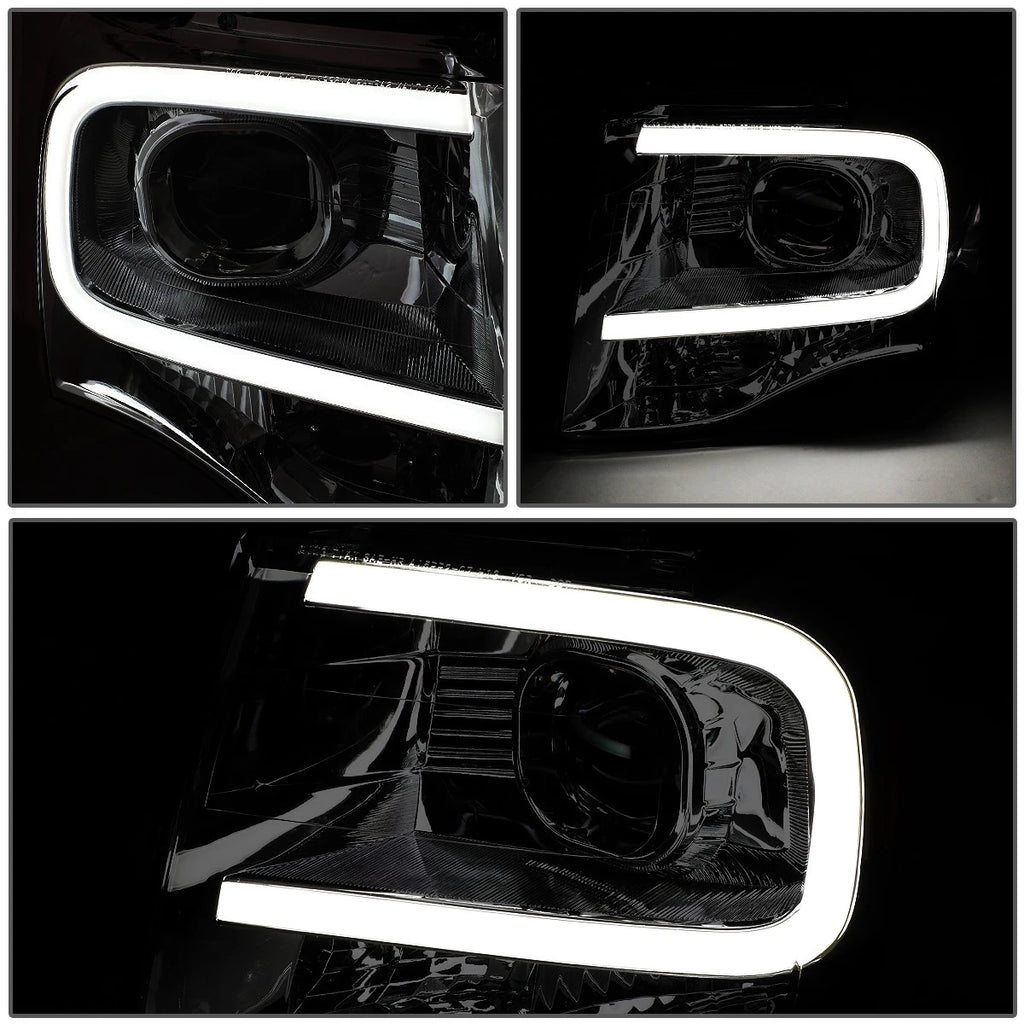 3D LED DRL Tube Smoked Amber Headlights for Ford Expedition (2007–2014)