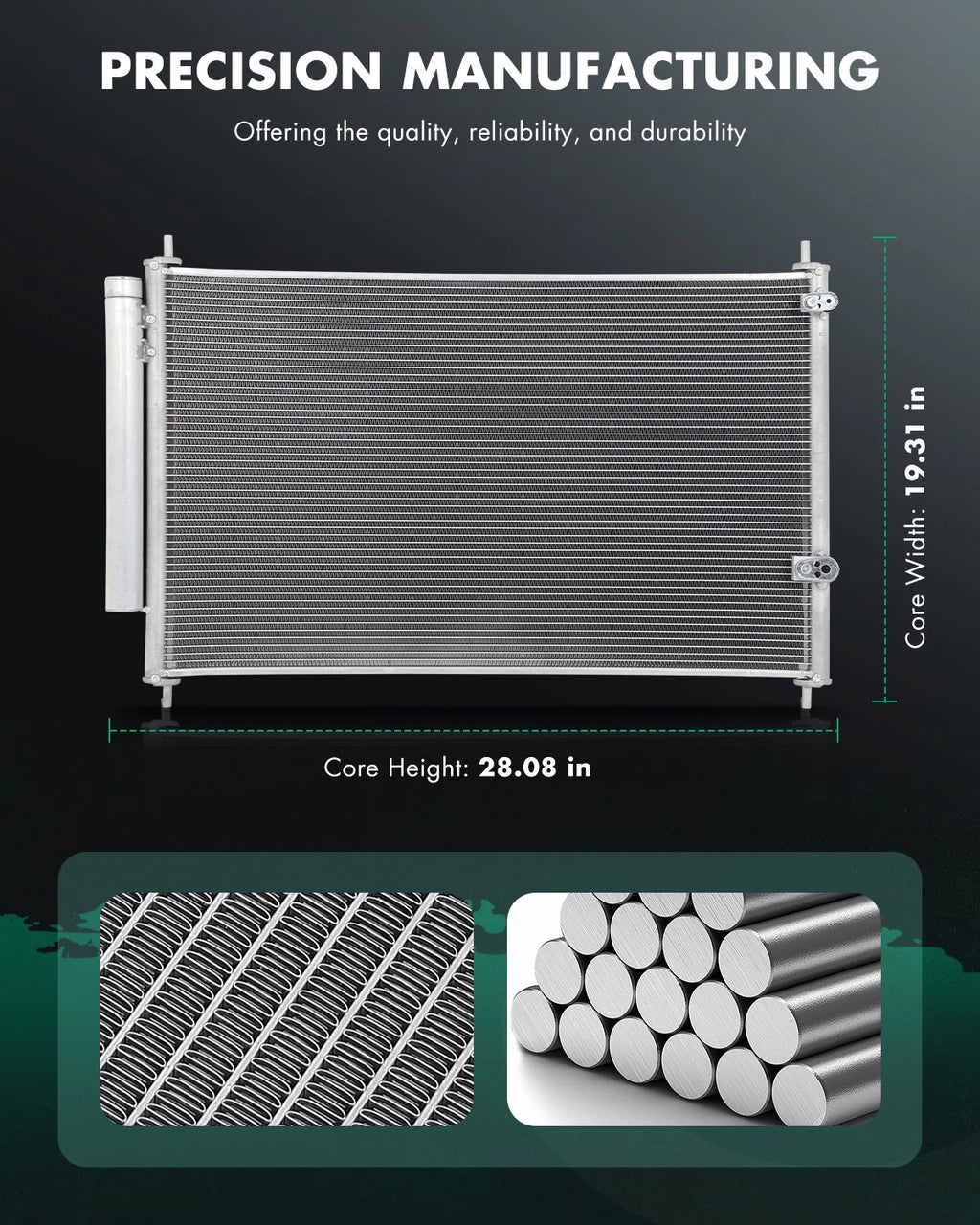 Aluminum Condenser for Toyota Matrix (2009–2014) & Scion xB (2008–2015)