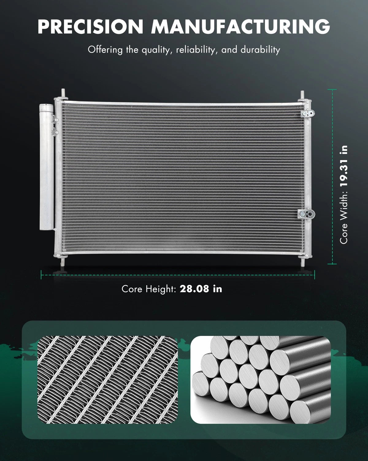 Aluminum Condenser for Toyota Matrix (2009–2014) & Scion xB (2008–2015)