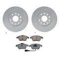 Set of 4 Hella Front Rotors & Akebono EURO Ceramic Brake Pads for A3 Beetle Jetta (FWD)