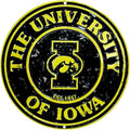 12" Round Metal Embossed Sign for University of Iowa Hawkeyes