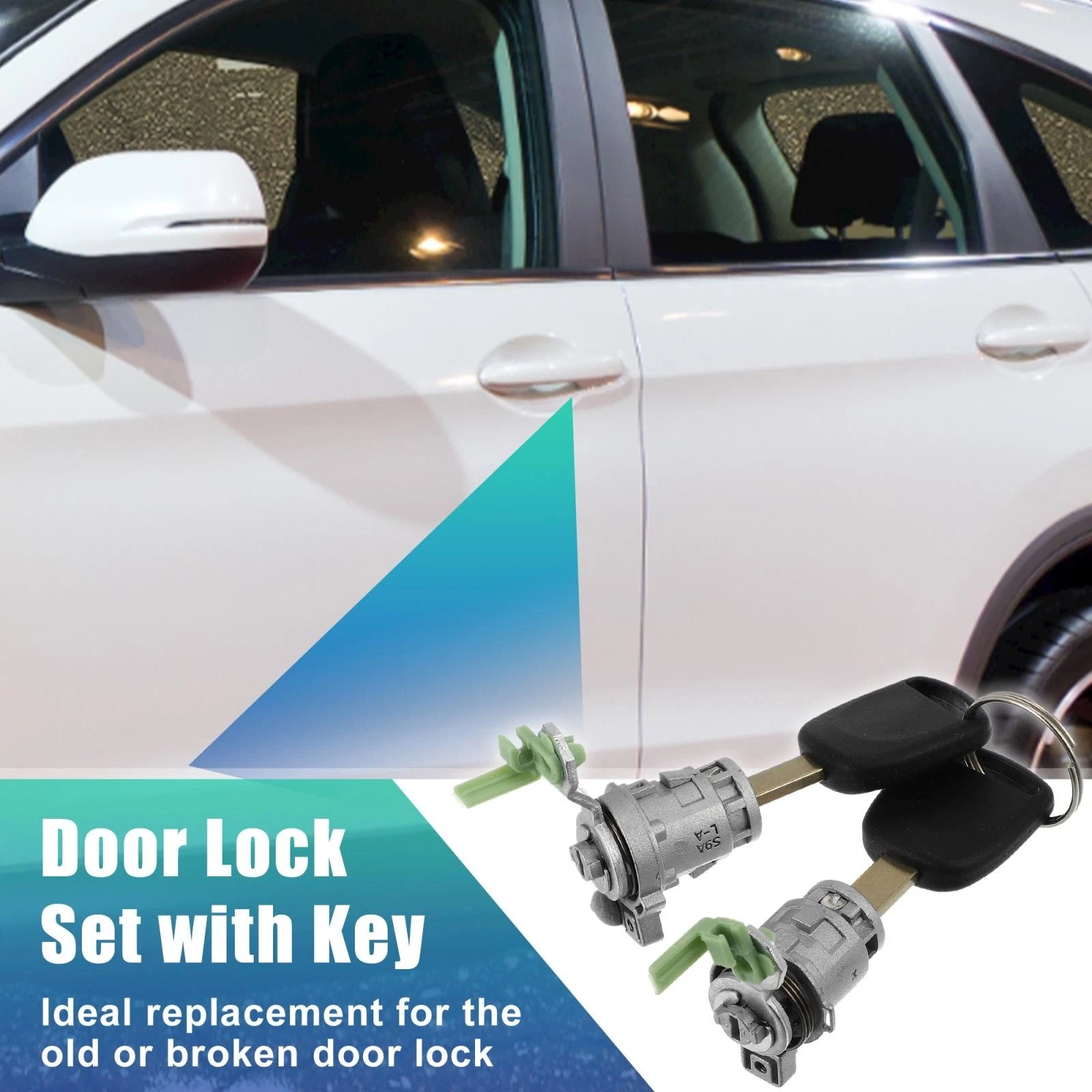 Pair Door Lock Cylinder w/ Keys for Honda CR-V (2003–2006) 72185-S9A-013 72145-S9A-003
