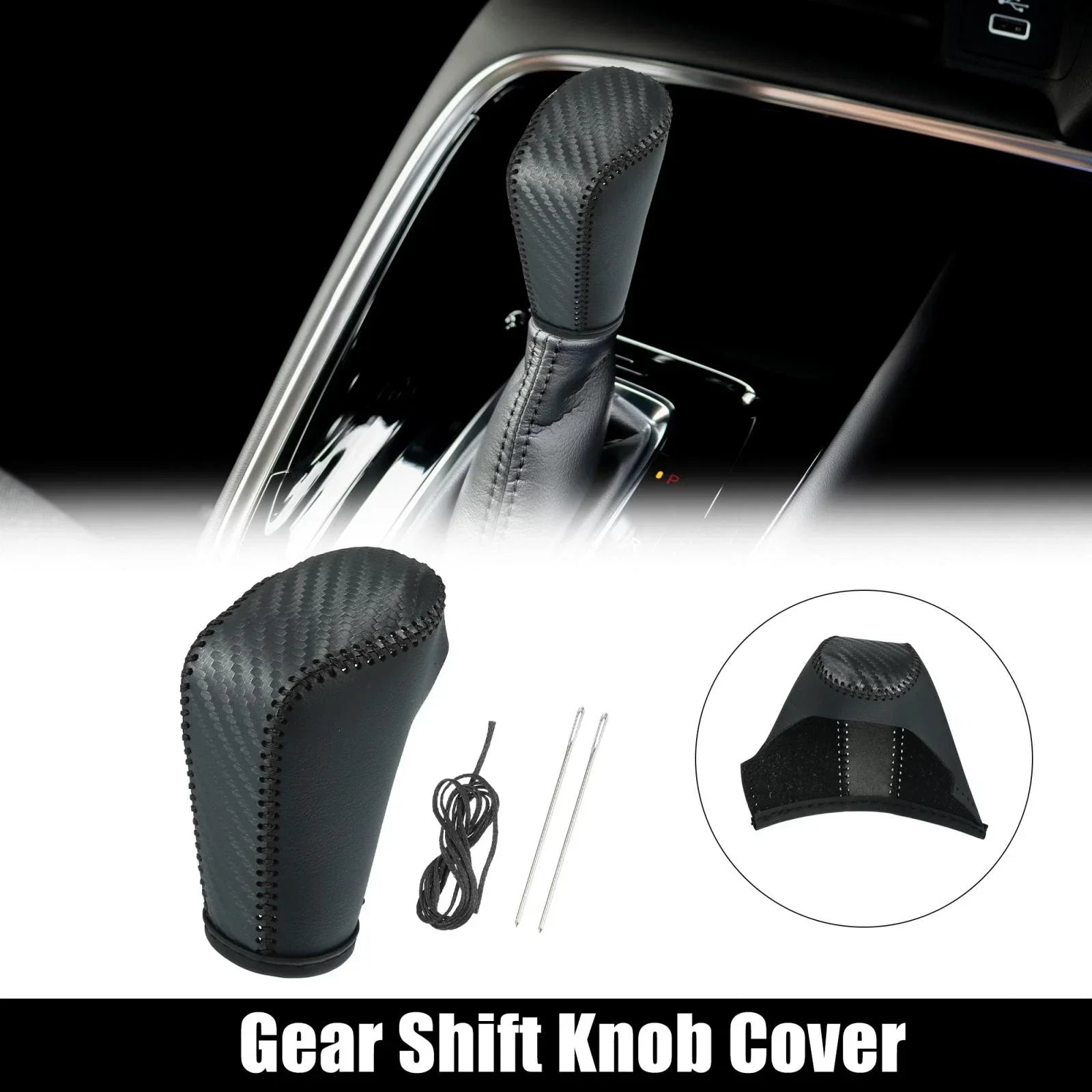 Gear Shift Knob Cover for Honda Accord (2018-2023) - Carbon Fiber Pattern Black