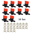 10pcs Fuel Shut Off Valve & Clamp for Briggs & Stratton (494768, 698183, 493960)