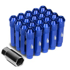 20Pcs J2 7075 Forged Aluminum M12x1.5 Open-End Lug Nut Set w/Adapter Blue