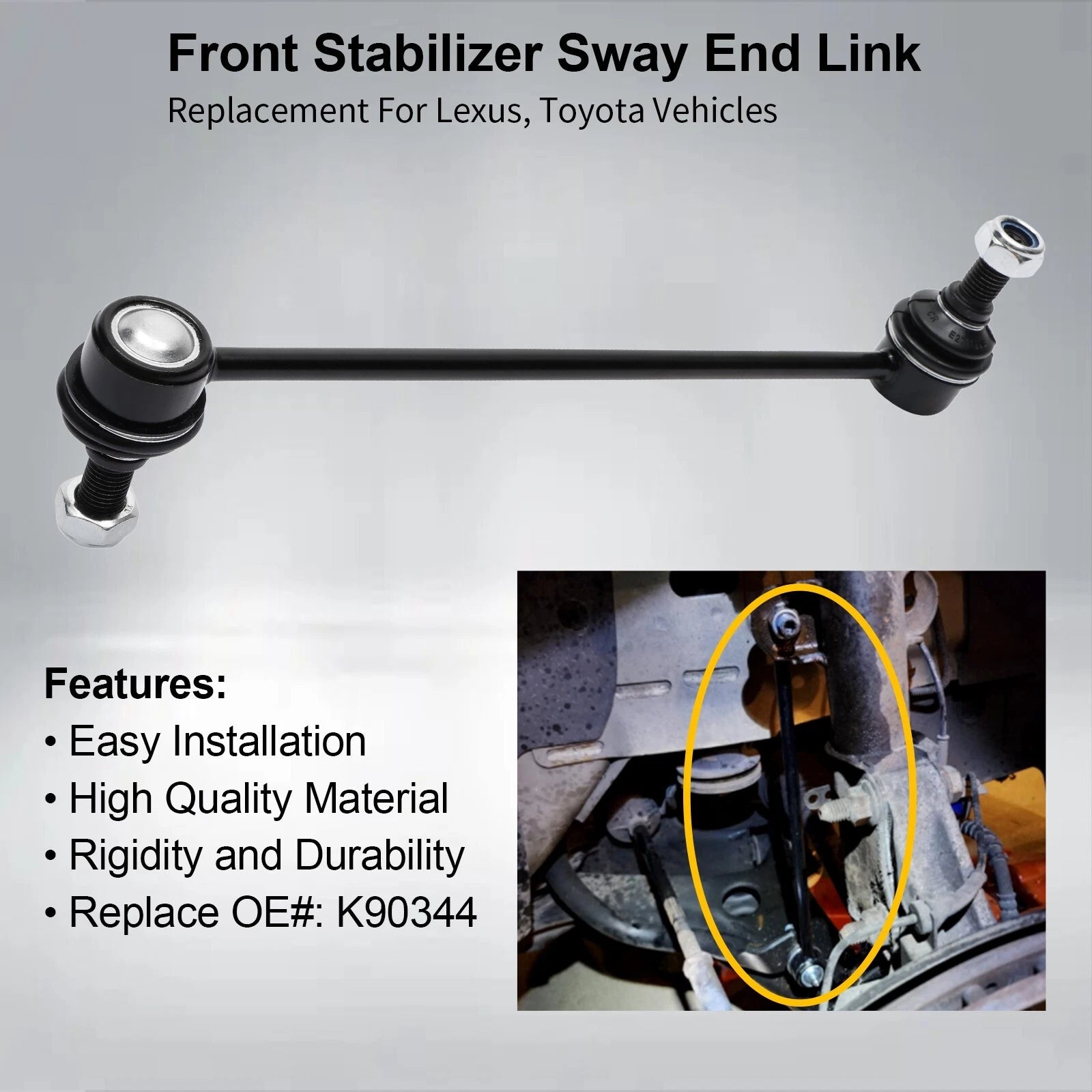 2X Front Stabilizer Sway Bar End Links for Toyota Camry Avalon Lexus ES300 ES330 (2002–2006)