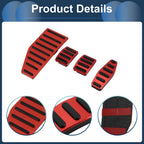 Set of 4 Manual Foot Accelerator Pedal Covers for Suzuki Jimny JB70W (2018–2022) Red