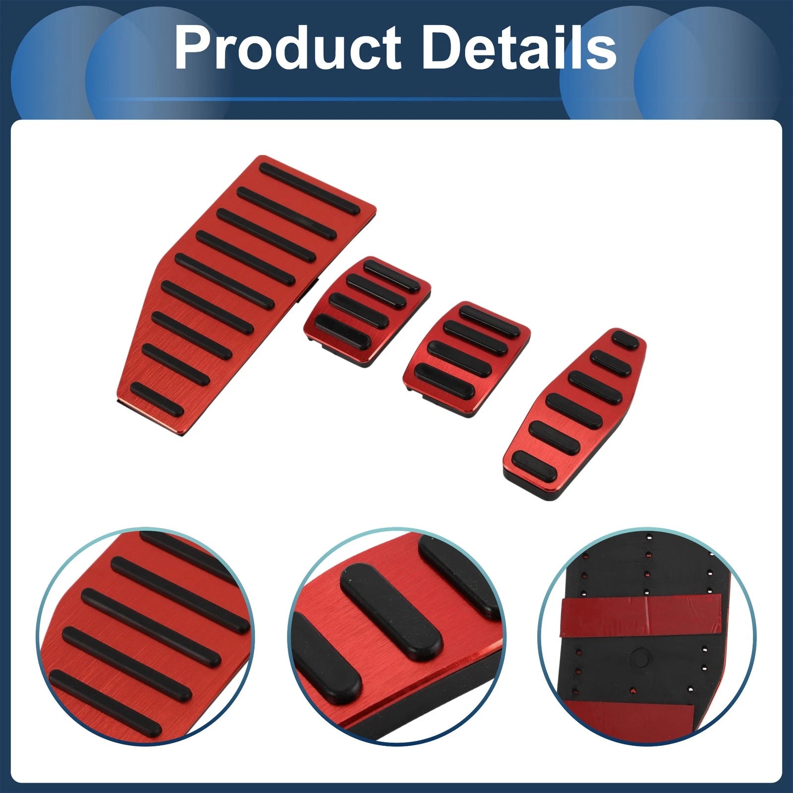 Set of 4 Manual Foot Accelerator Pedal Covers for Suzuki Jimny JB70W (2018–2022) Red