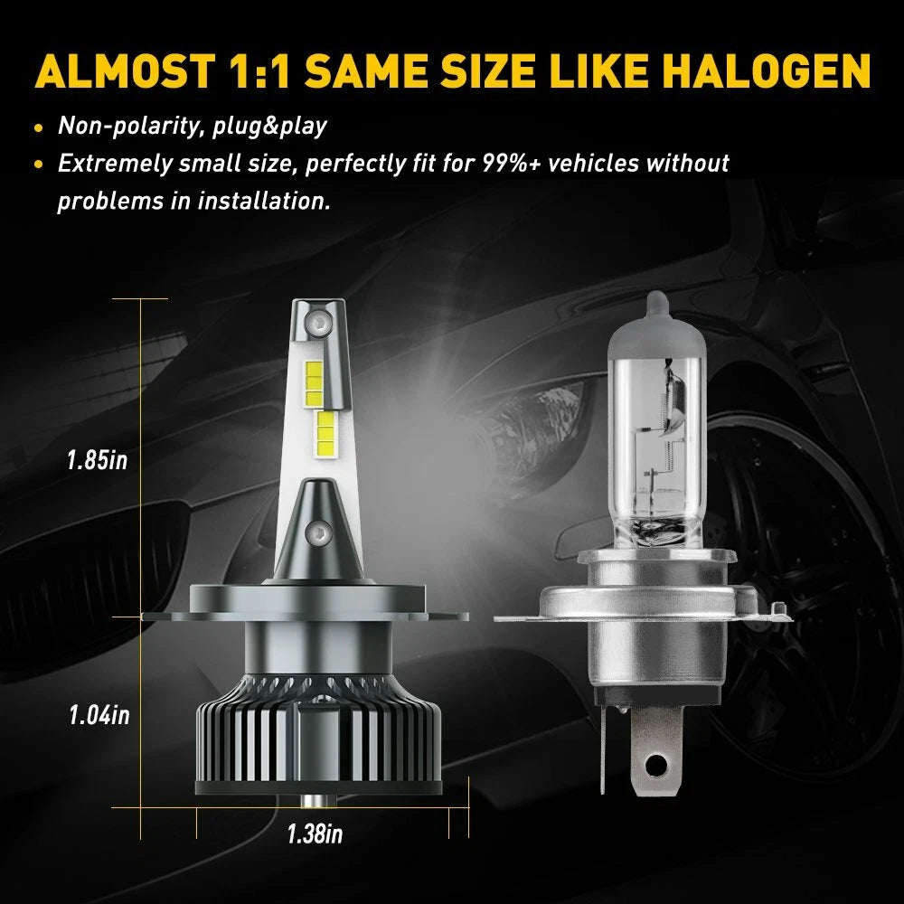 H4 LED Headlight Conversion Bulbs for Make Model (YYYY–YYYY)