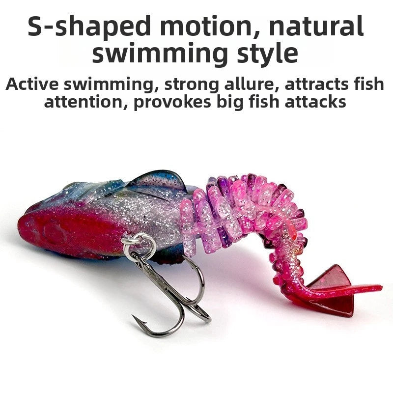 Silicone Soft Bait Drill Fish Shape 6.5cm for Freshwater Sea Bass