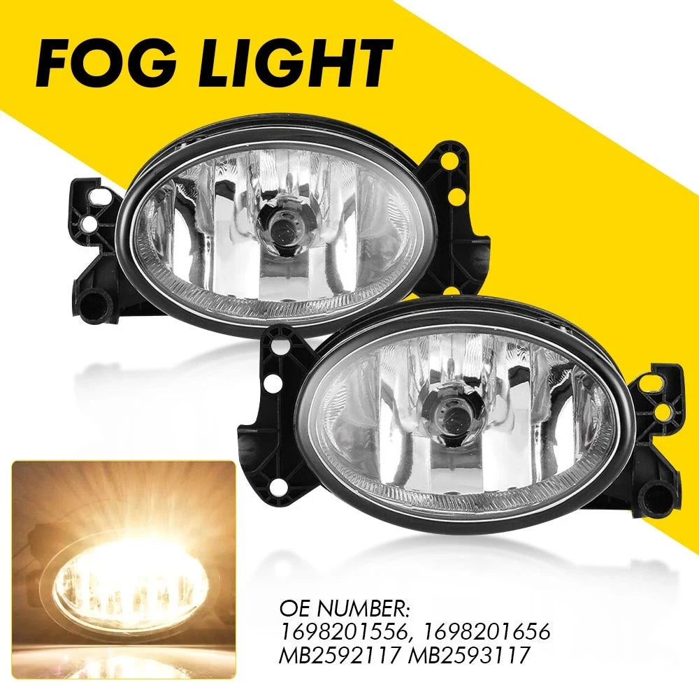 Front Fog Light Set for Mercedes Benz ML350 (2006–2011) C300 (2008–2011) with Bulb K