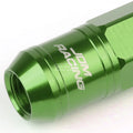 Open-End Aluminum Lug Nuts Set of 4 + Adapter for M12x1.25 (21mm OD/50mm Tall)