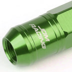 Open-End Aluminum Lug Nuts Set of 4 + Adapter for M12x1.25 (21mm OD/50mm Tall)
