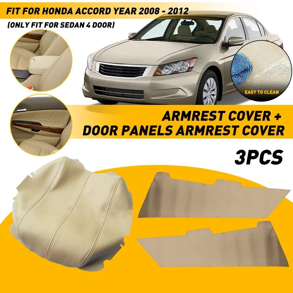 3X Door Panel Console Lid Armrest Cover for Honda Accord Sedan (2008–2012) PY
