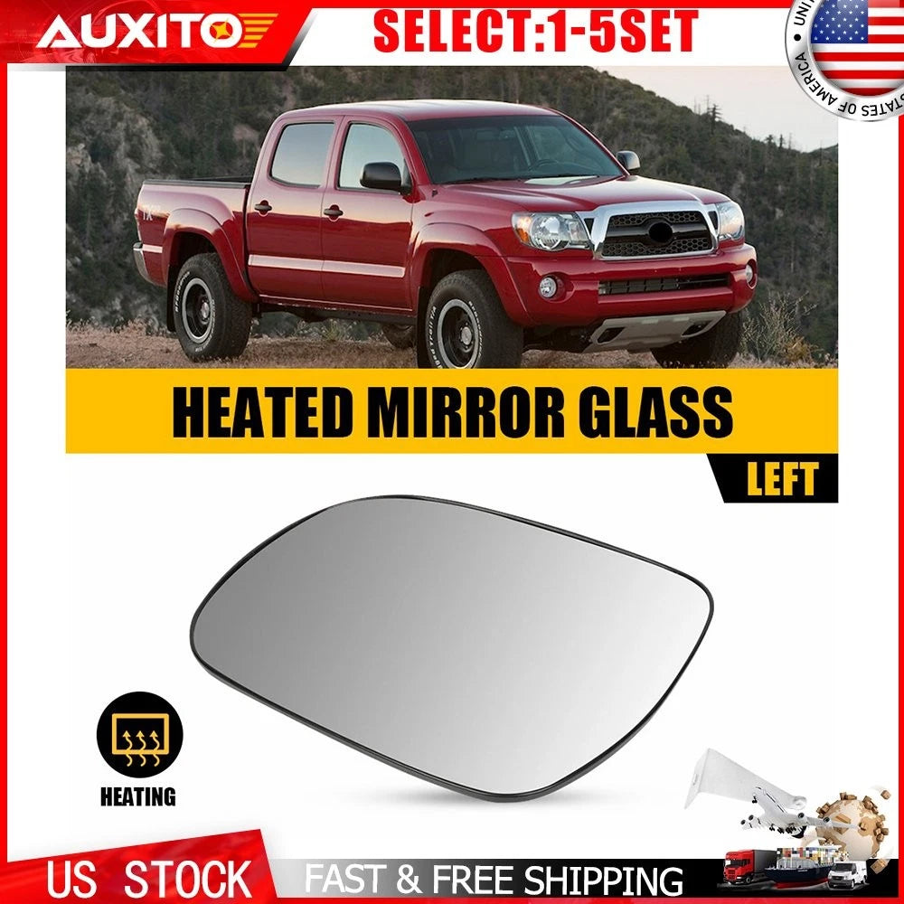 Heated Mirror Glass for Toyota Tacoma (2005–2011) Left Driver with Backing Plate
