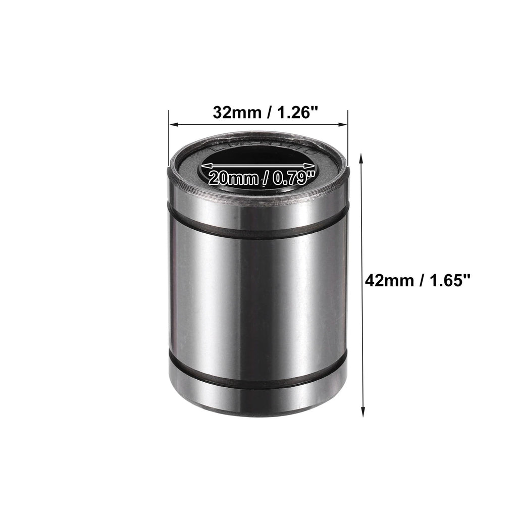 Set of 4 LM20UU Linear Ball Bearings for Cars (20mm ID x 32mm OD x 42mm)