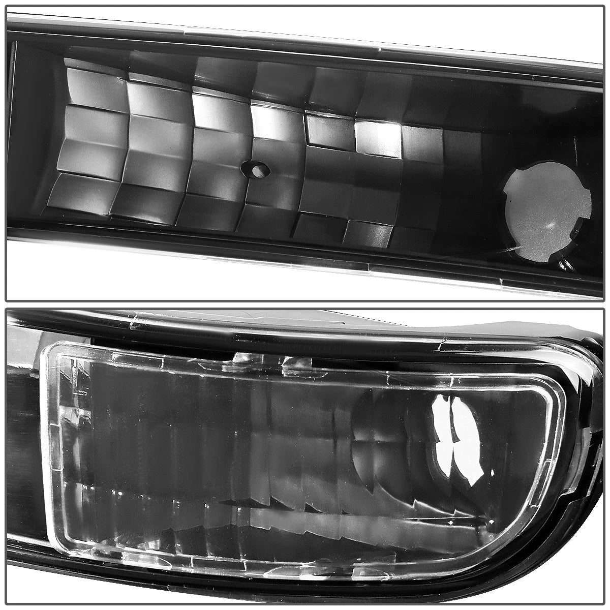 Headlight Set for GMC Sierra/Yukon (1999–2007) Black Housing Clear Corner