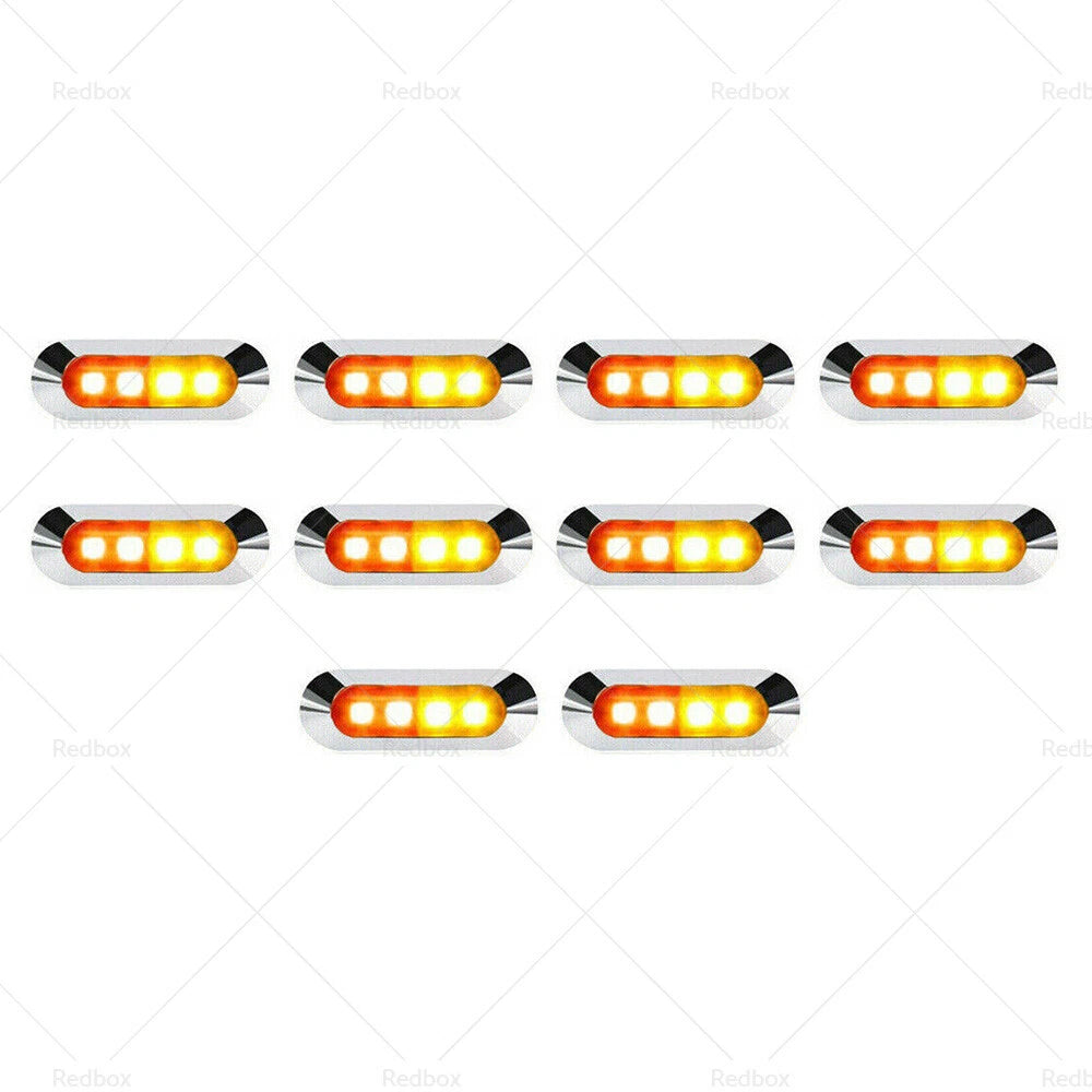 10x Amber Red Clearance Side Marker Lights for Truck Trailer Caravan
