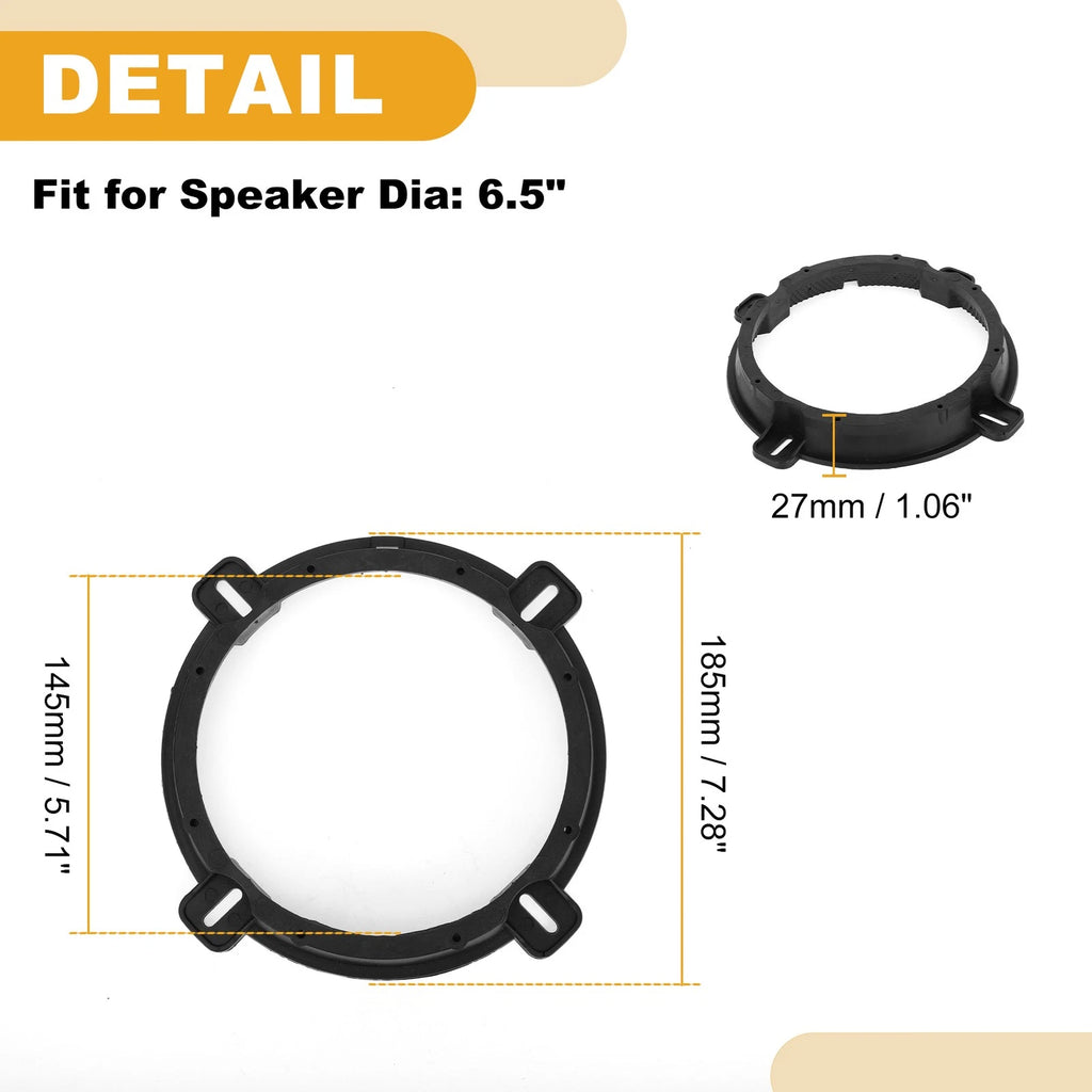 2X Speaker Subwoofer Mounting Spacer Bracket Ring for Hyundai 6.5" ABS