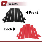 8 Pcs Door Pillar Window Trim for Audi A3 Hatchback (2013–2020) Black Carbon Fiber