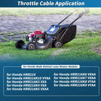 Throttle Cable for Honda HRR216, HRR216K10, HRR216K3 (2005–2023)
