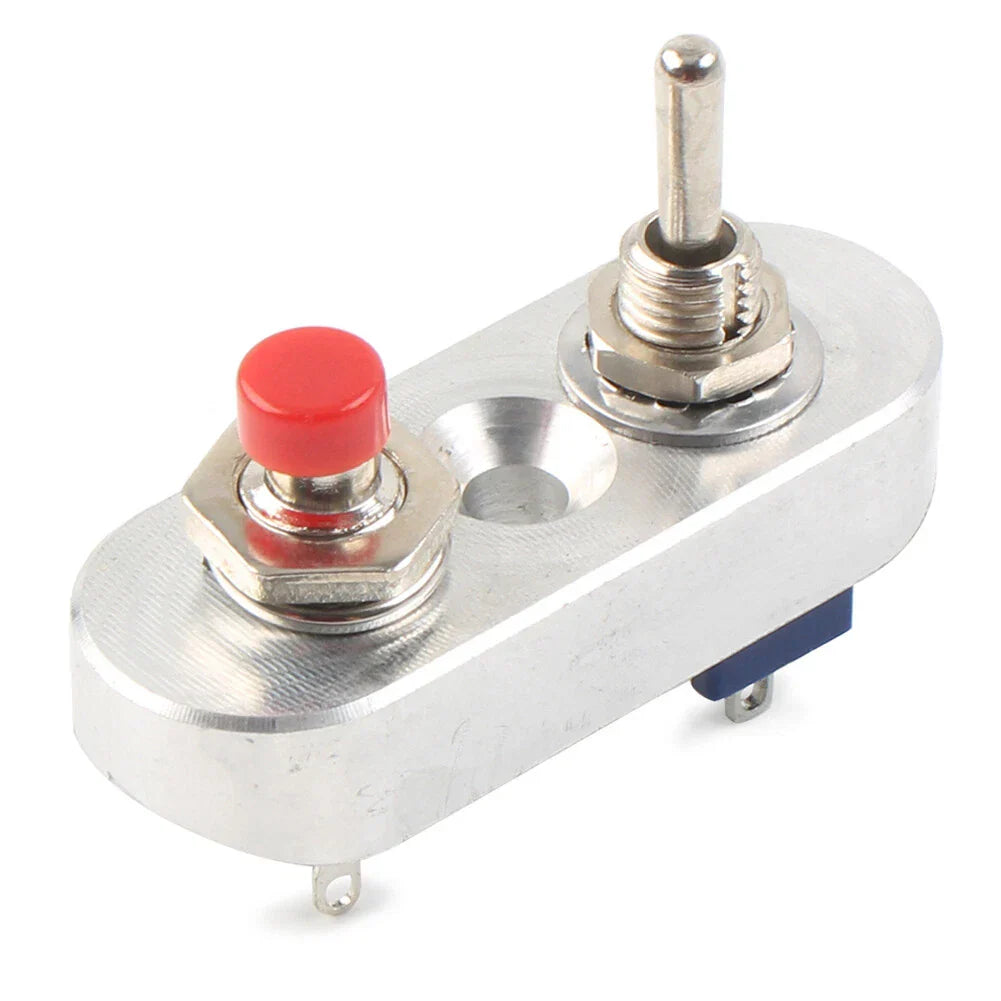 Mini Dual Toggle Switch Button 7/8" for Horn Headlight - Silver