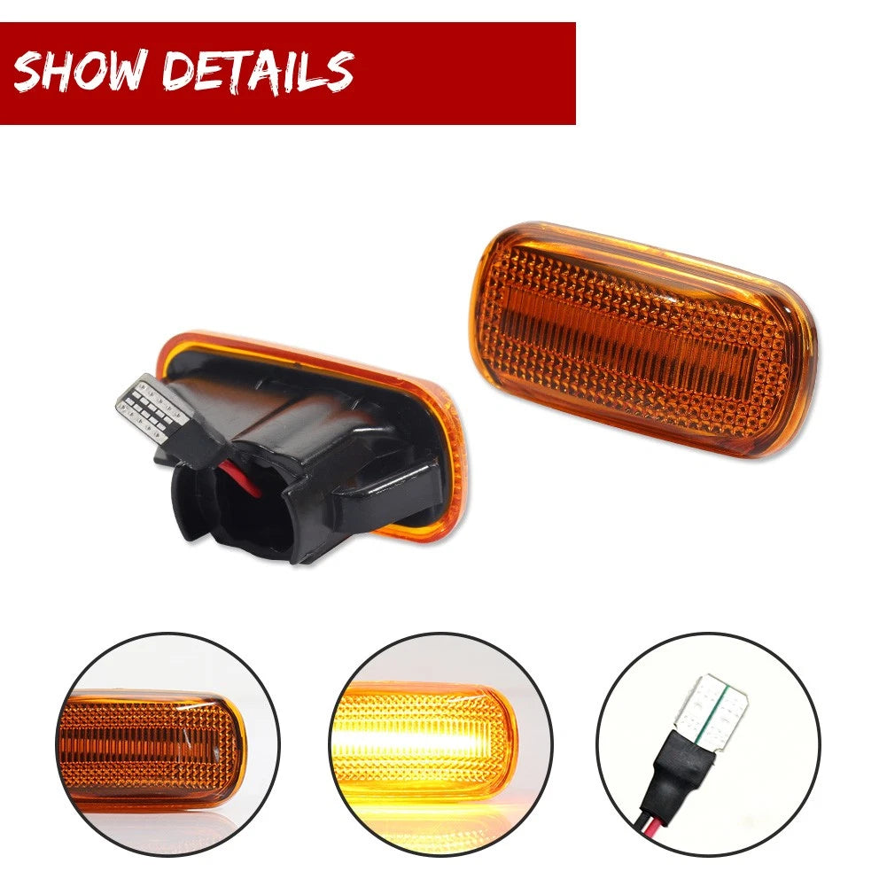 Sequential Amber LED Side Marker Lights for Honda Civic Acura RSX Integra