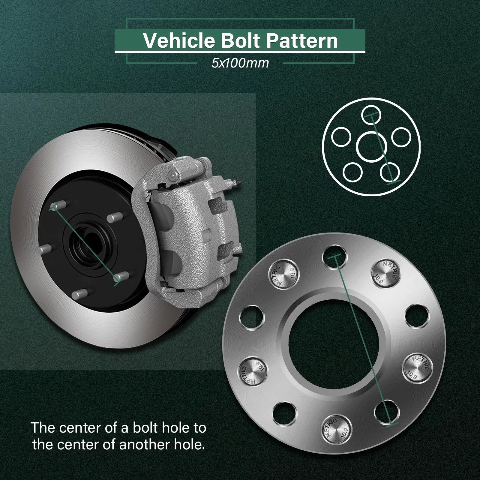 4Pcs 1" Wheel Adapters 5x100 to 5x112 12x1.5 for Toyota Corolla Chrysler Sebring (2003–2019)