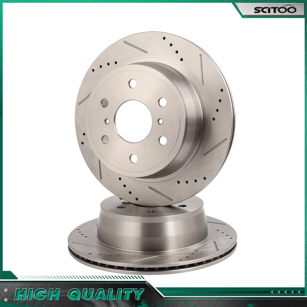 Rear Drilled Slotted Brake Rotors for Cadillac Escalade GMC Yukon (2007–2020)