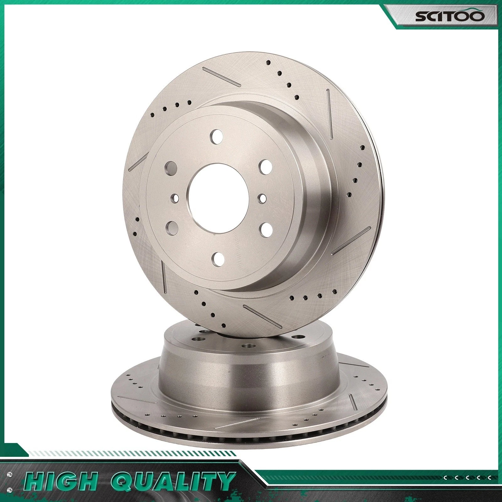 Rear Drilled Slotted Brake Rotors for Cadillac Escalade GMC Yukon (2007–2020)