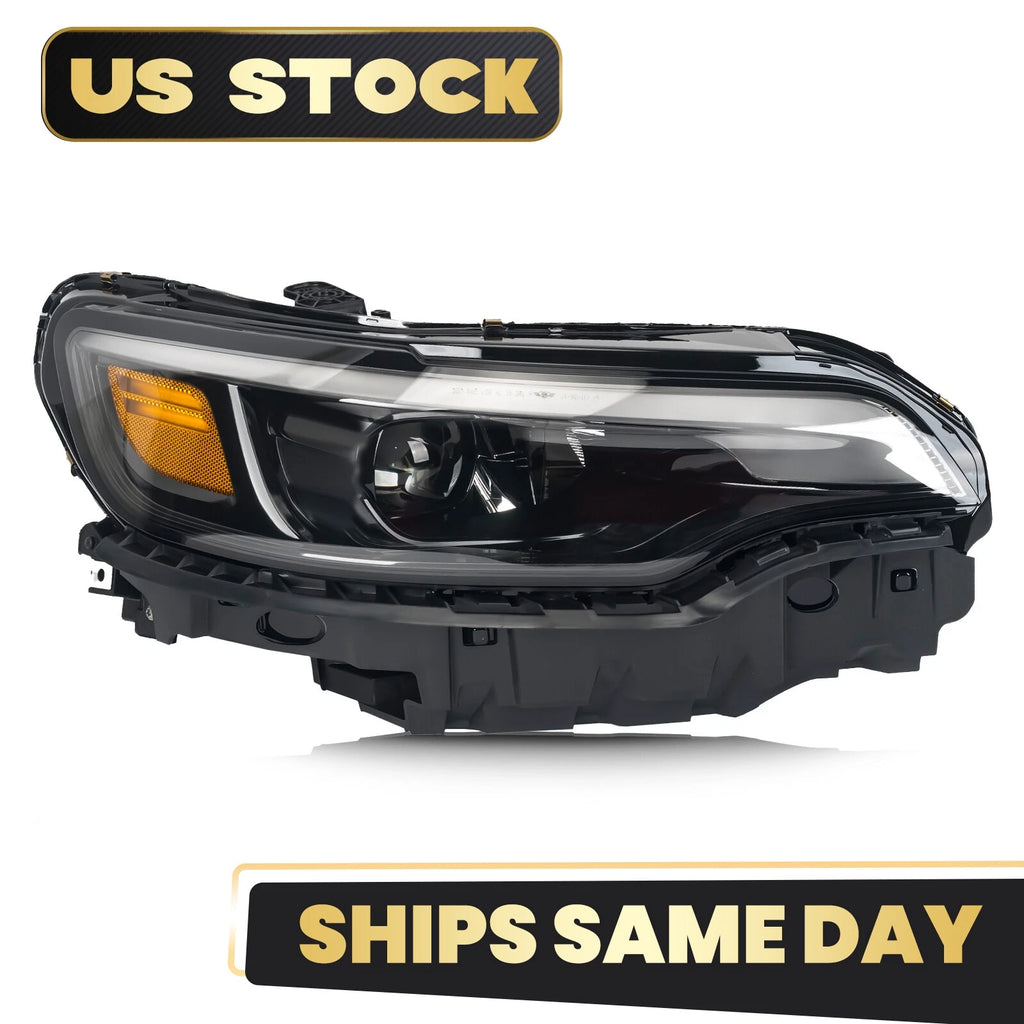 Full LED Headlight for Jeep Cherokee (2019–2023) Passenger Right Side w/ Bulb