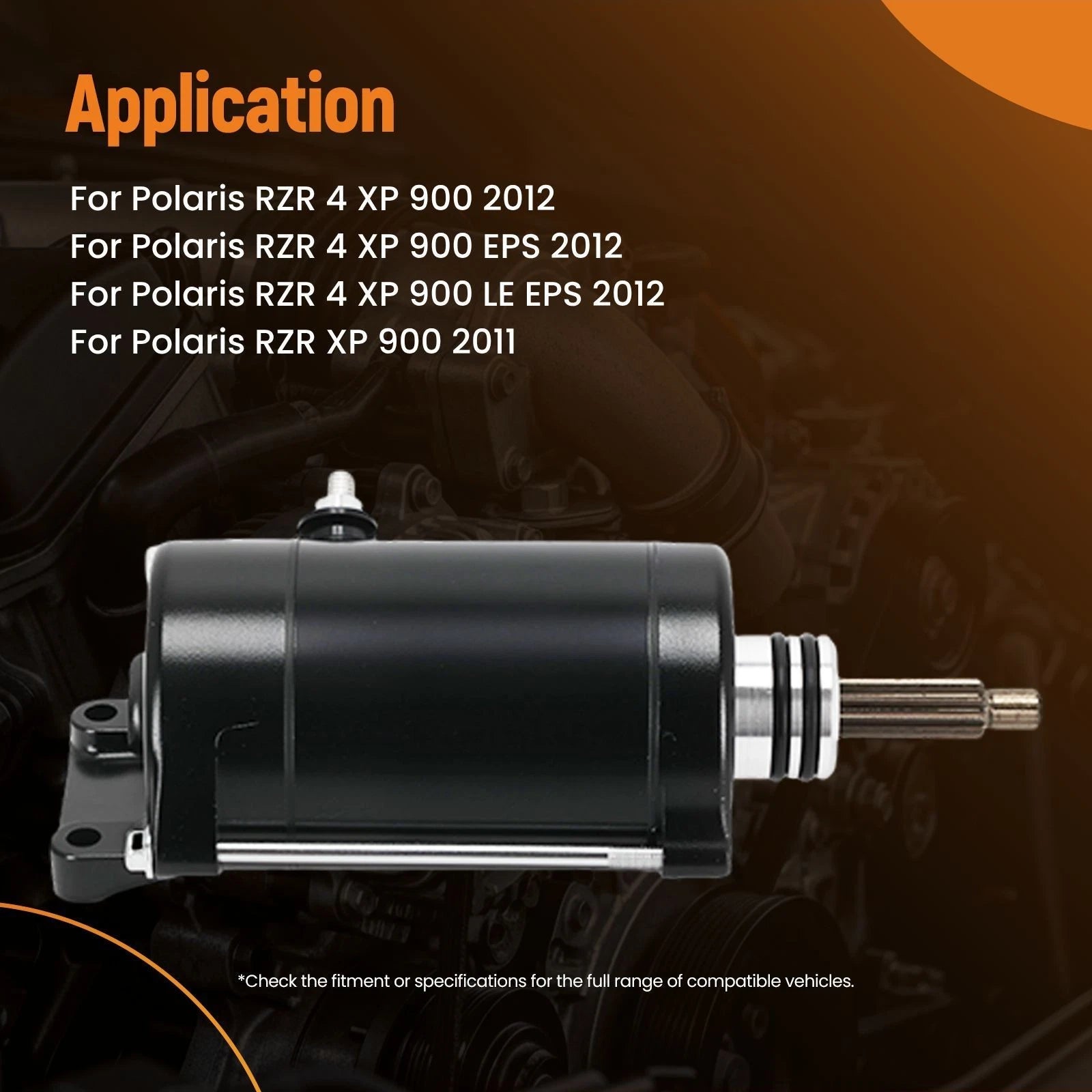 10 Teeth Starter Motor for Polaris RZR 4 XP 900 (2012) 12V 4013245 4013059