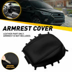 Center Console Armrest Pad Cover for Ford Escape (2017–2019) Leather Black