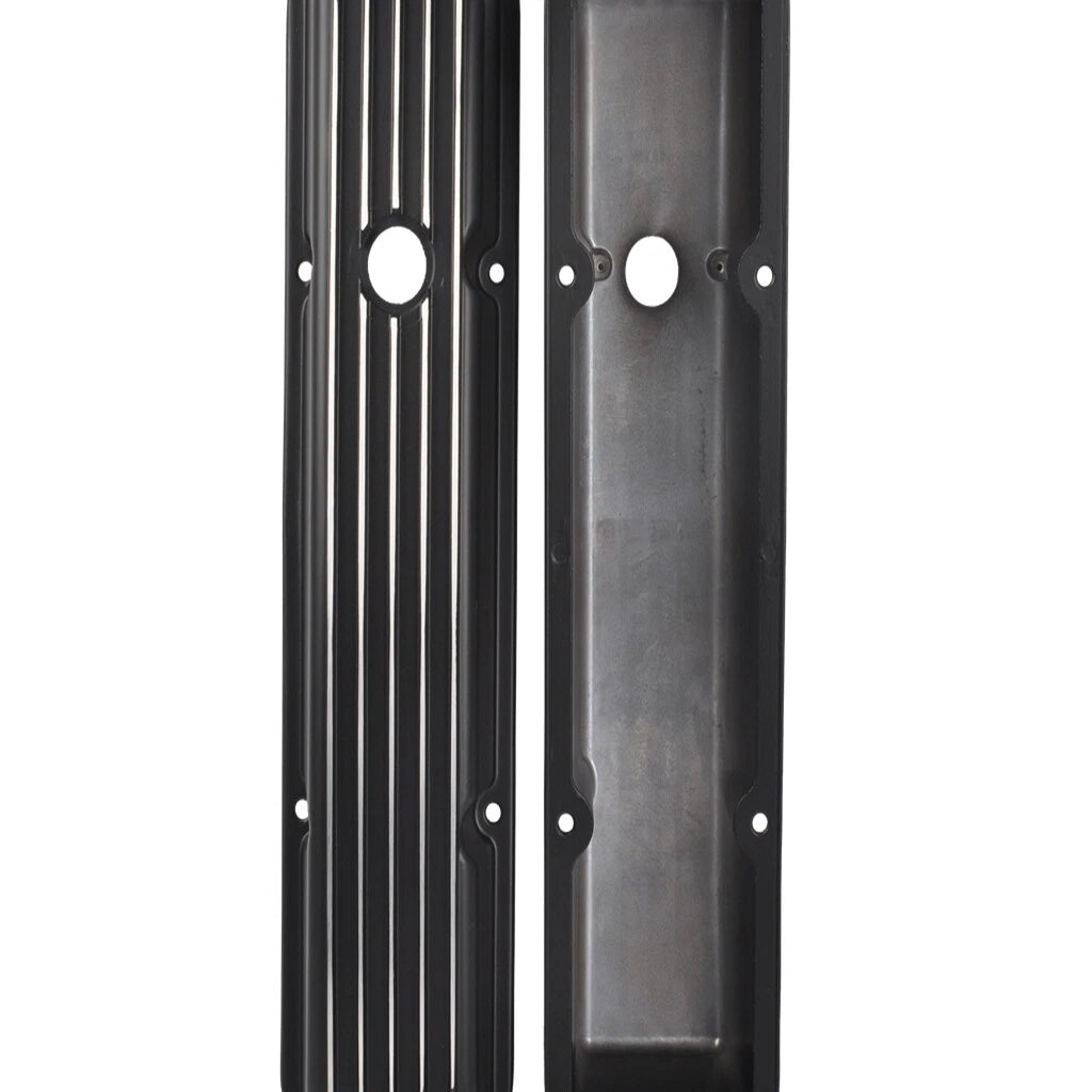 Tall Finned Valve Covers & 12" Oval Air Cleaner Kit for SBC Chevy (1958–1986)