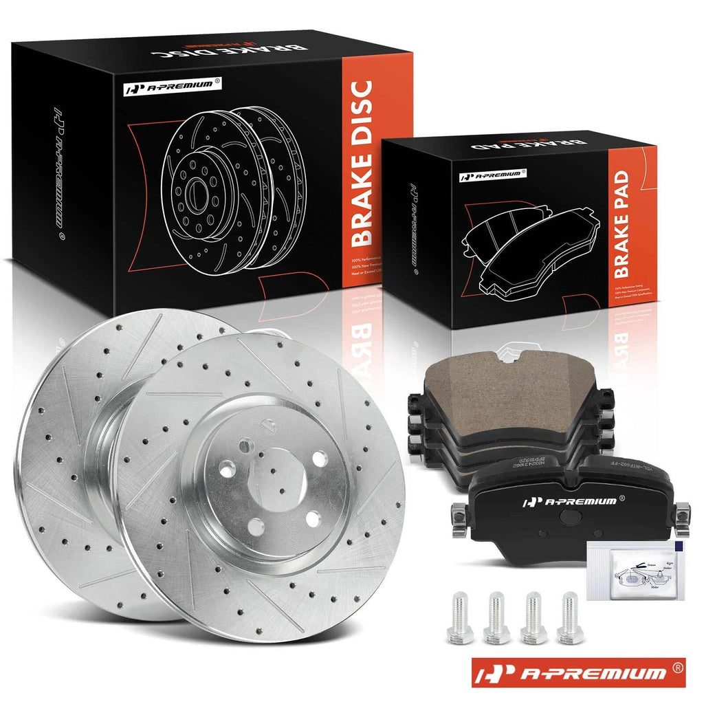 Drilled Brake Rotors & Brake Pads Set for BMW X1 F48 (2016–2023)