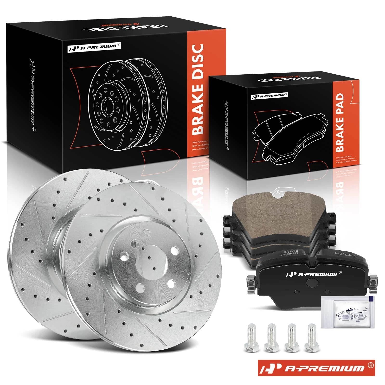 Drilled Brake Rotors & Brake Pads Set for BMW X1 F48 (2016–2023)