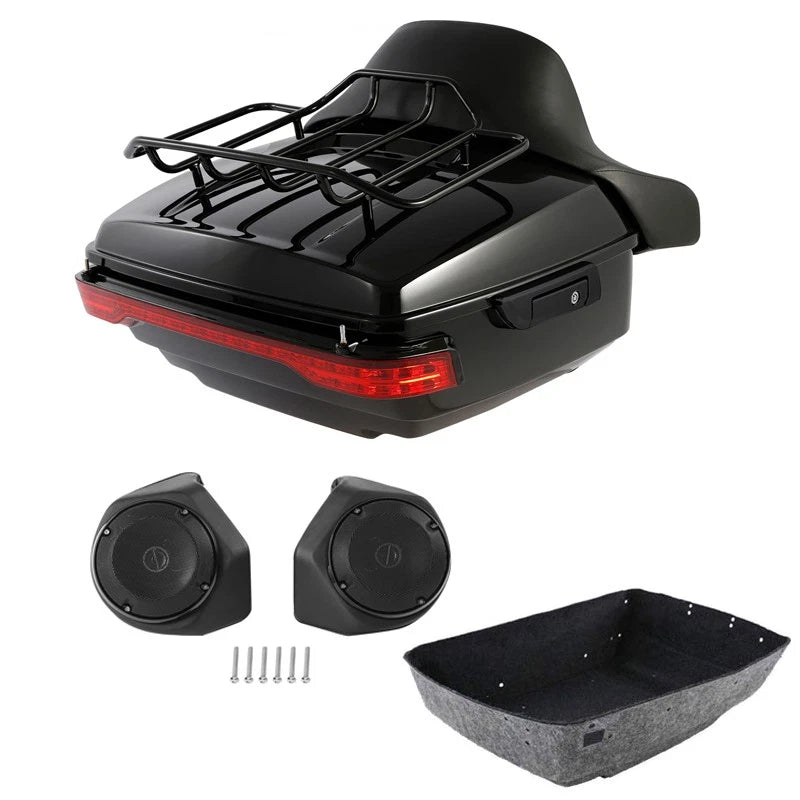Trunk Backrest Rack Light Speakers for Harley Street Glide (2014–2026)