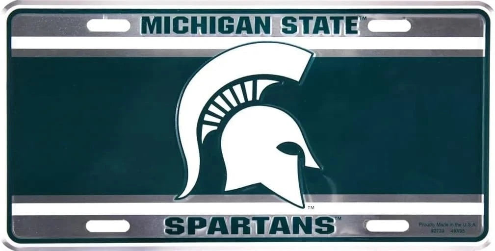 Metal License Plate Auto Tag for Michigan State Spartans