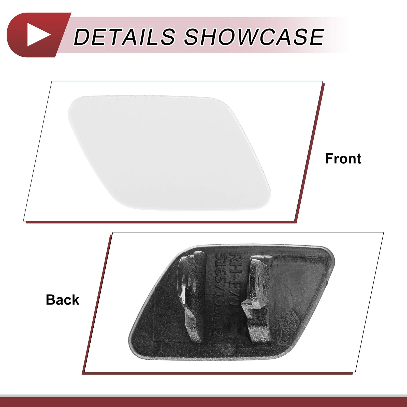 Front Right Bumper Trim Nozzle Cover No. 51657199142 for BMW X5 (2007–2013)