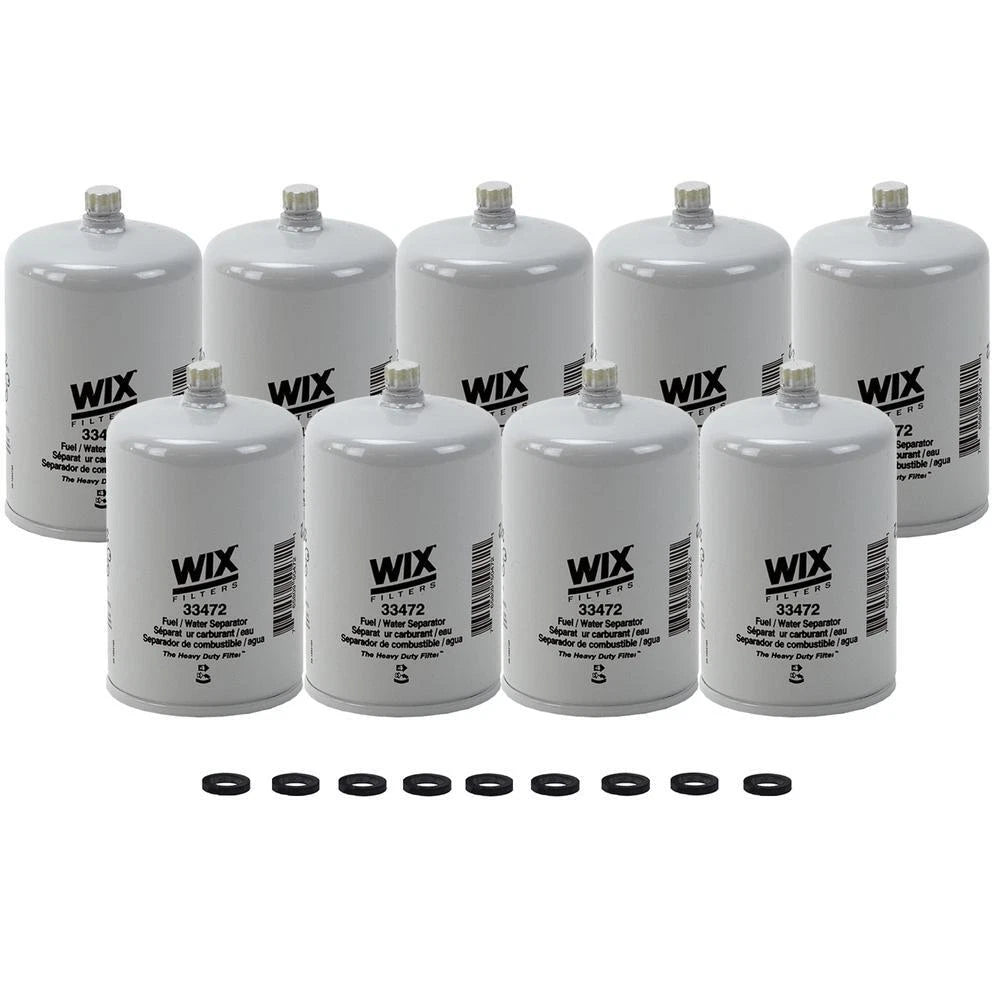 Set of 9 Wix 33472 Fuel Water Separator Filters for Heavy Duty Vehicles
