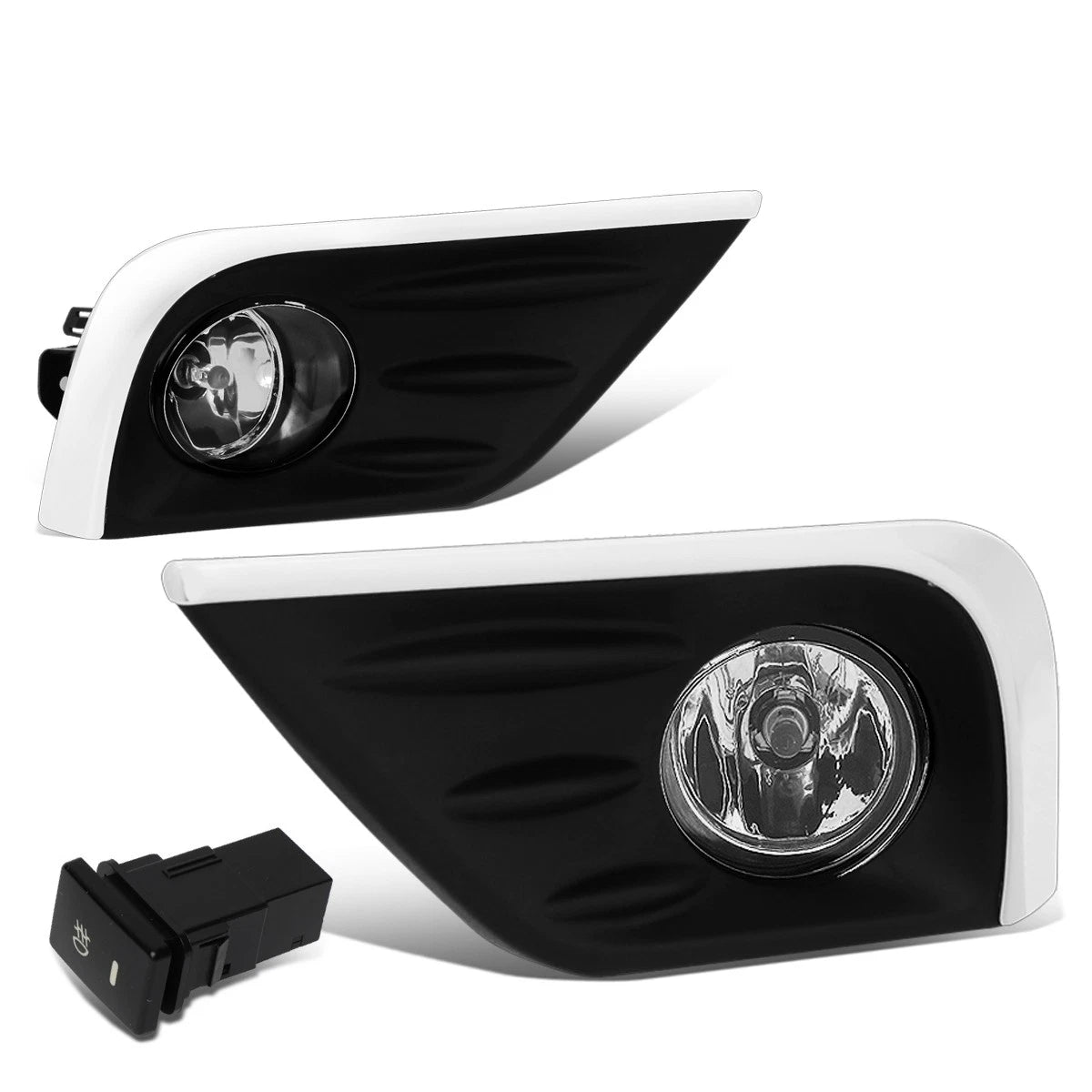 Fog Light Lamp Set for Nissan Altima (2016–2018) - Clear Lens, Chrome Trim, Switch