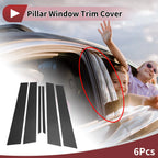 Door Pillar Window Trim for Nissan Bluebird (2000–2006) Black Carbon Fiber