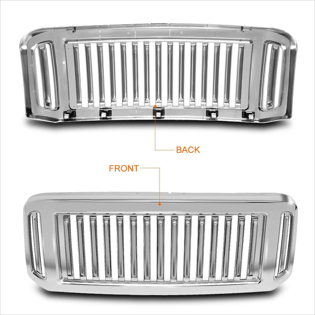 Front Bumper Grille Frame Chrome for Ford F250-F550 SD (2005–2007)