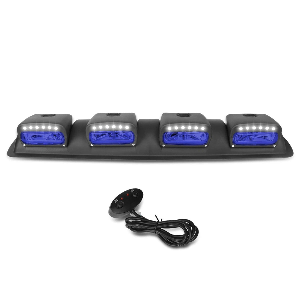 4X Off-Road Roof Mount Fog Lamps with LED Accent Lights for Universal Fit