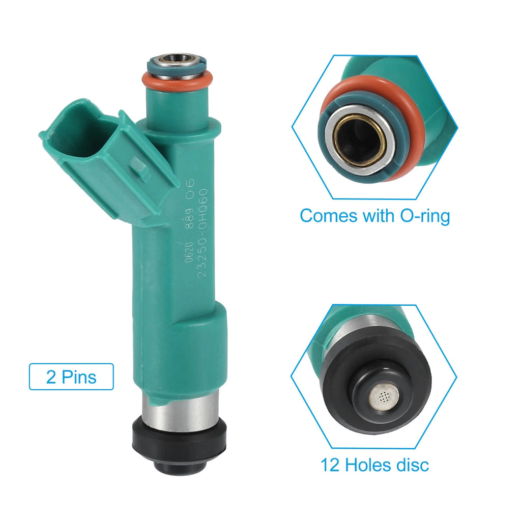 Set of 4 Flow Matched Fuel Injectors 12 Holes No. 232090H030 for Toyota Camry 