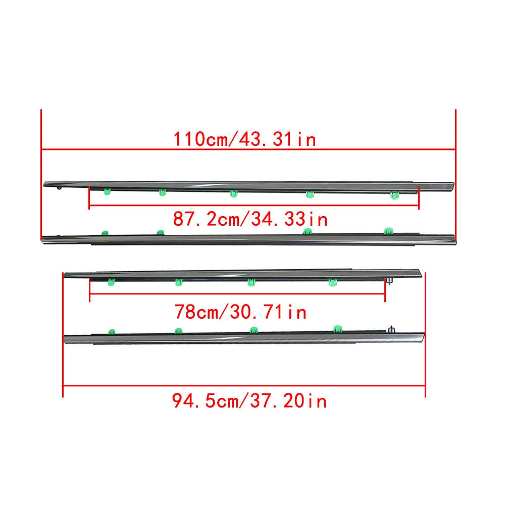 Set of 4 Window Weatherstrip Belts for Honda CR-V (2012–2016) Chrome