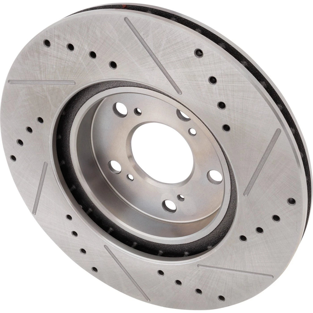 Disc Brake & Pad Kit for Acura RL (2005–2012) Cross-drilled Slotted