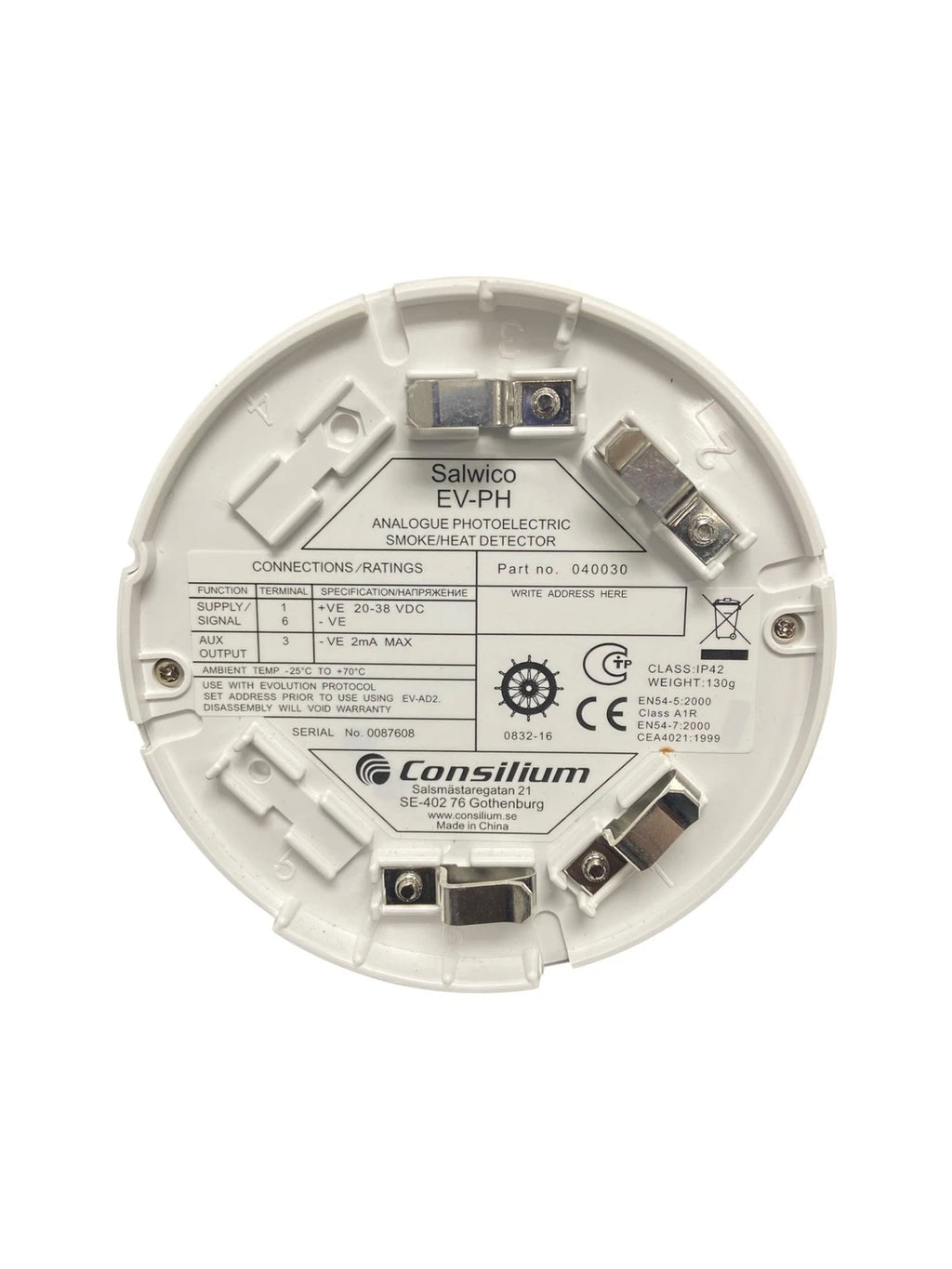 Salwico EV-PH Photoelectric Smoke/Heat Detector for Consilium (OEM)
