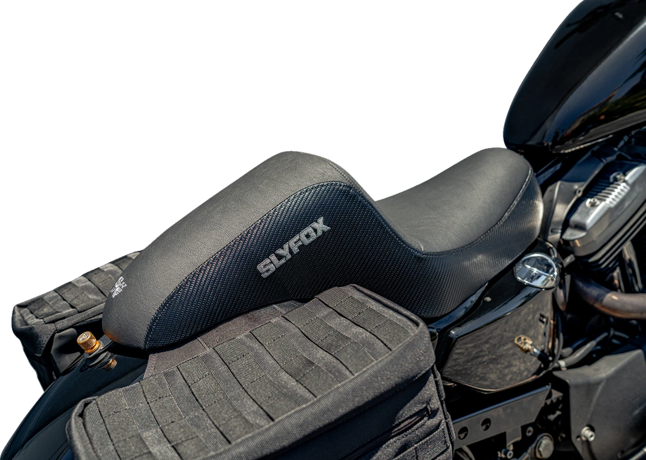 Drifter Seat for SLYFOX (XL) - Black Vinyl, Carbon Fiber, Slipstop